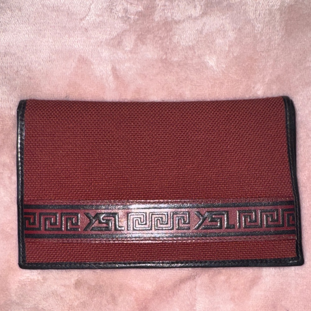 Yves Saint Laurent vintage Black and burgundy Leather bifold EUC